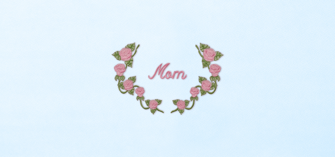 Mom Wreath Pink-Blue Faux